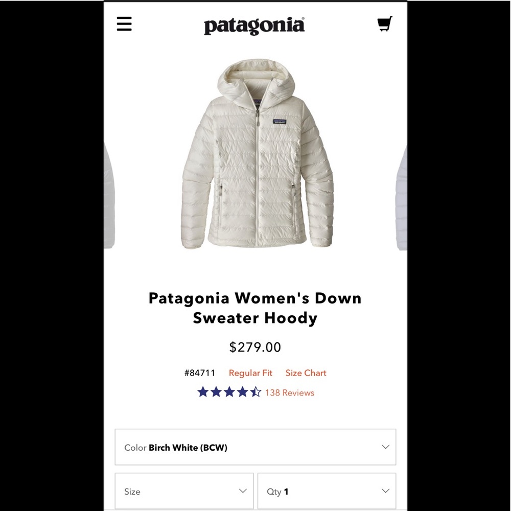 Patagonia women’s down sweater hoody jacket
